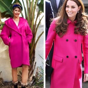 Neon Pink Stefanel Princess Kate Oversize Coat EUC